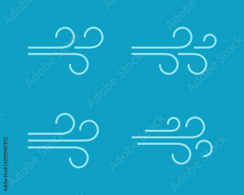 Wind blow line icon fresh vector cloud air isolated speed symbol. Wind blow air line icon logo.