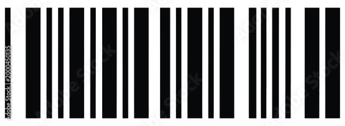 barcode vector graphic representing product barcode scanner concept, simple striped barcode design for sales, packaging labels, and product information encoding, suitable for point-of-sale systems, in