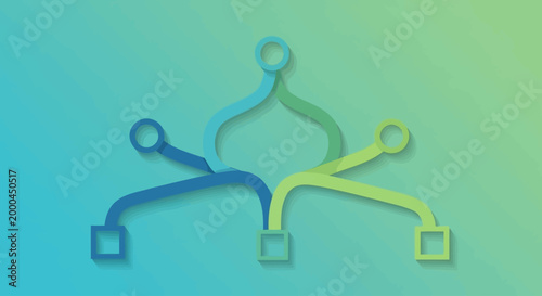 Abstract Vector Illustration of Interconnected Human Figures