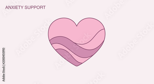 Anxiety Support Heart Vector Illustration