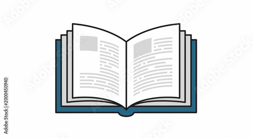 vector illustration of an open book with text