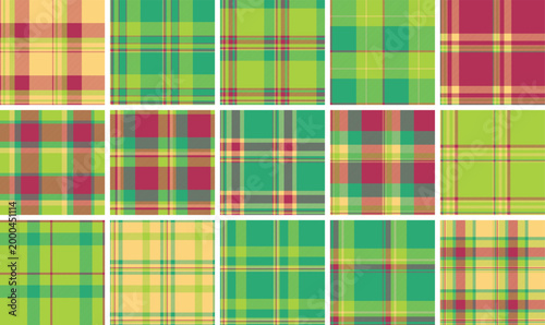 Seamless plaid pattern pack perfect for everyday women's fashion. Vector tartan designs ideal for shirts, blouses, skirts, scarves, and casual apparel.