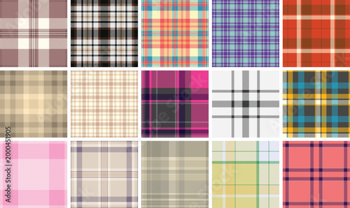 Plaid collection designed for printable DIY materials. Tartan backgrounds enhance creative project kits. Vector output remains refined.