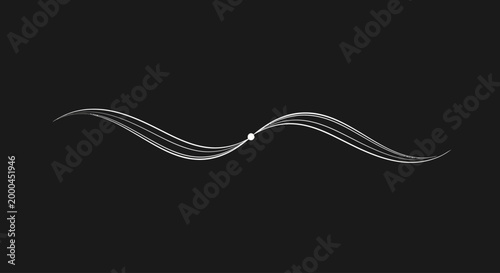 Black and White Wave Line Vector Graphic