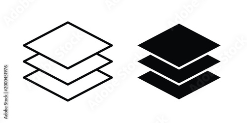 Layers icon pack, best for Graphic designs. Vector