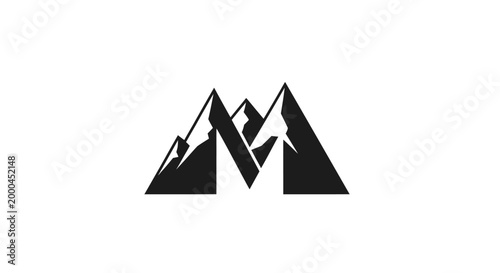 Black Mountain Range Vector Illustration