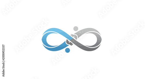 Blue and Gray Infinity Symbol Vector Graphic