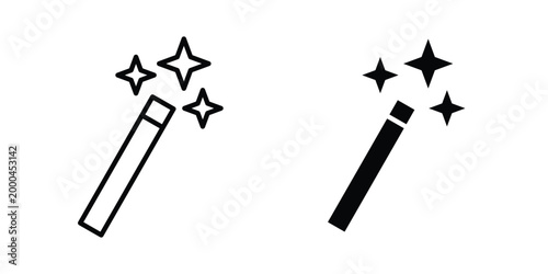 Magic wand icon pack, best for Graphic designs. Vector