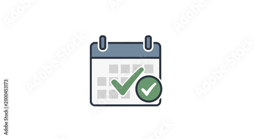 Calendar icon with green checkmark