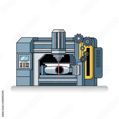 Industrial CNC Machine Tool Engraving Metal Pipe with Laser