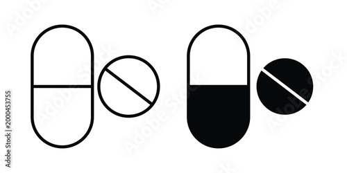 Medicine tablet icon pack, best for Graphic designs. Vector