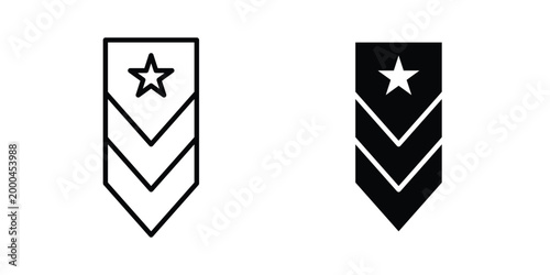 Military rank badge icon pack, best for Graphic designs. Vector