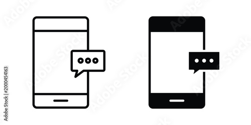 Mobile message notification icon pack, best for Graphic designs. Vector