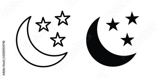 Night icon pack, best for Graphic designs. Vector