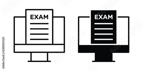 Online exam test icon pack, best for Graphic designs. Vector