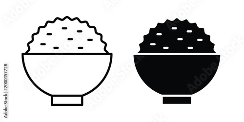 Rice bowl icon pack, best for Graphic designs. Vector