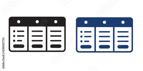 Pricing table icons set for web design comparison table vector illustration with three plans, features list and buttons in black and blue colors