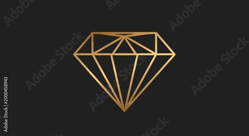 Golden Diamond Vector Illustration