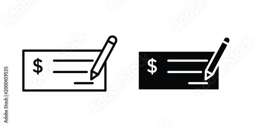 Signing cheque icon pack, best for Graphic designs. Vector