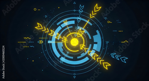 Abstract Digital Target Interface with Dynamic Arrows
