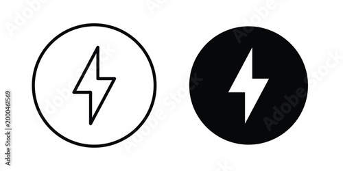 Thunder bolt icon pack, best for Graphic designs. Vector