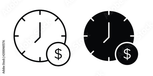 Time is money icon pack, best for Graphic designs. Vector