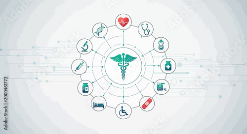 Medical Icons Circular Vector Illustration