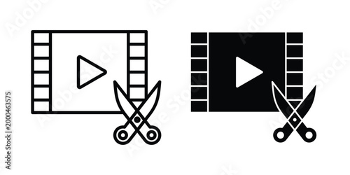 Video editing icon pack, best for Graphic designs. Vector