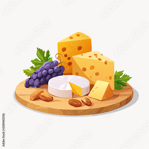 Rustikale Käseplatte mit Trauben und Nüssen