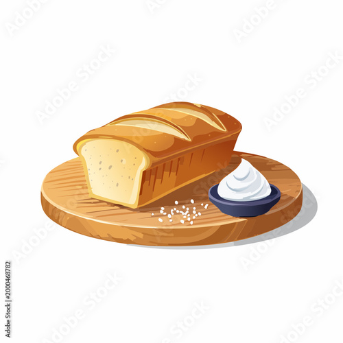 Frisches Bauernbrot mit Butter und Salz