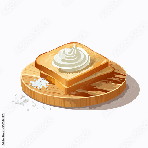 Frisches Bauernbrot mit Butter und Salz