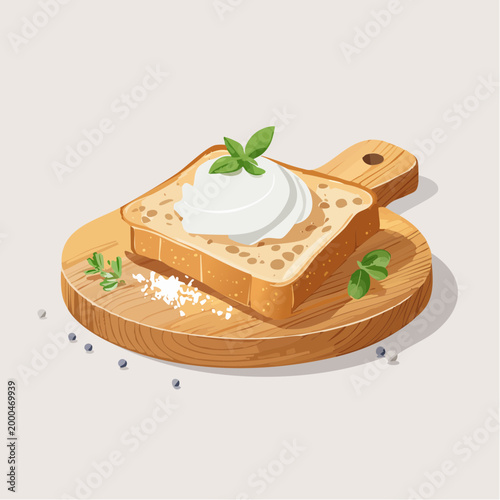 Frisches Bauernbrot mit Butter und Salz