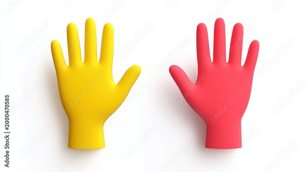 Obraz premium Pair of Colorful Gloves Form a Helping Hands Icon