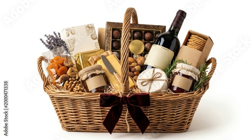 Luxury Gourmet Gift Basket with Wine and Chocolates