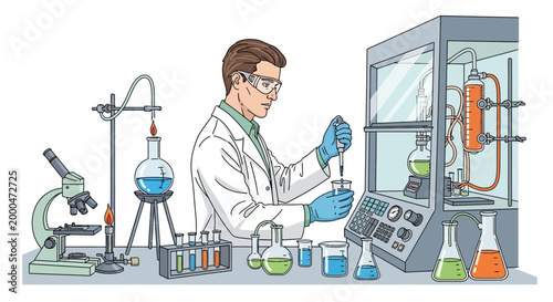 scientist conducting experiment in laboratory