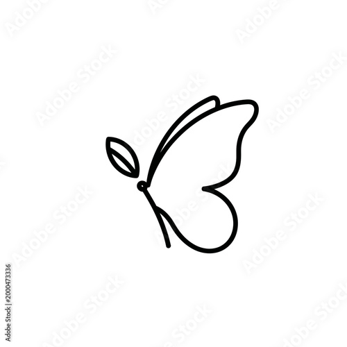 Simple line drawing of a butterfly.