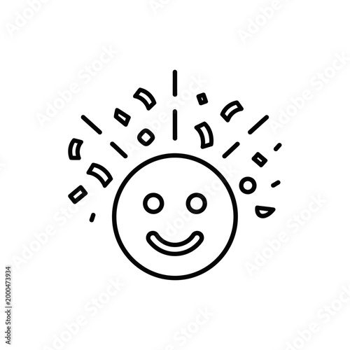 A smiling face with explosive excitement.