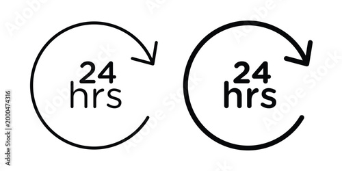 Tableau sur toile 24 Hrs icon pack vectors for graphic projects.