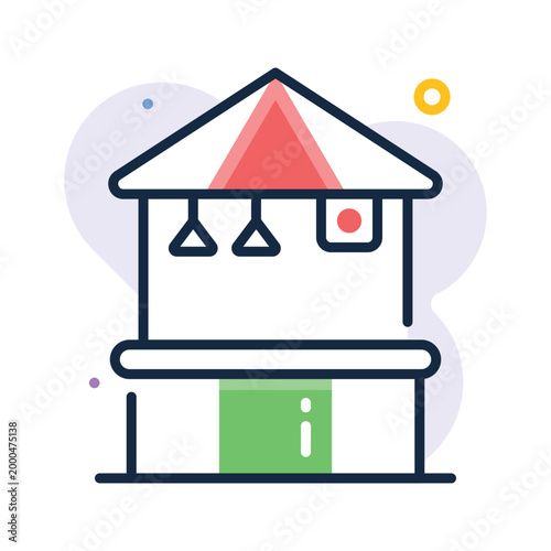 Take a look at this handy outline icon of beach bar, premium vector