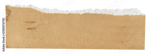 Принти на полотні Antique Ripped Kraft Strip with Rough Torn Edge, isolated on transparent background