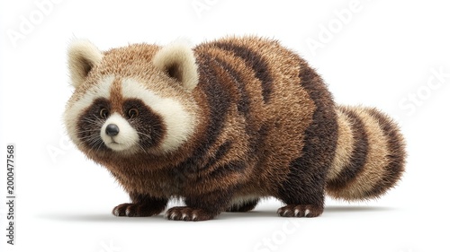 Hyper-Detailed Red Panda with Stylized Bristle Fur and Curious Gaze