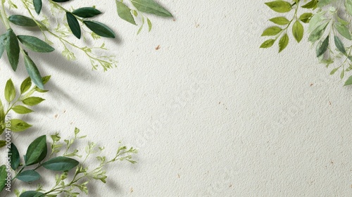 Delicate green leaves framing a serene background for organic product promotion