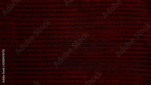 texture deep red corduroy fabric with rich dark horizontal lines for warm interior and textured textile background