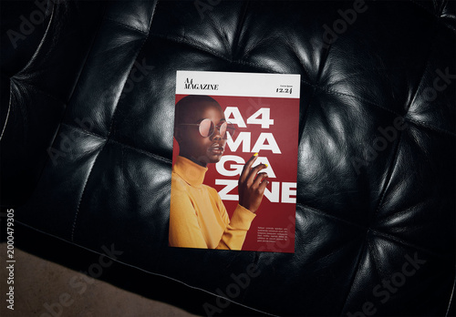 Mockup Of A4 Magazine With Customized Cover