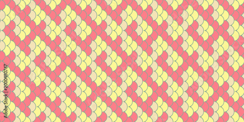 Abstract geometric seamless pattern.  Pastel pink and yellow interlocking shapes create a dynamic, visually appealing design ideal for textile prints, website backgrounds, or decorative elements.