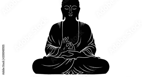 Serene Buddha Silhouette A Symbol of Peace and Enlightenment in Meditation Pose