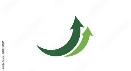 Upward Green Arrow Growth Symbol Vector Illustration
