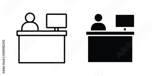 front desk icon pack vectors for graphic projects.