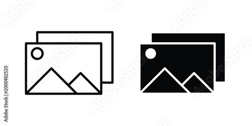 Gallery icon pack vectors for graphic projects.