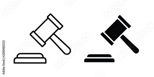 Gavel icon pack vectors for graphic projects.